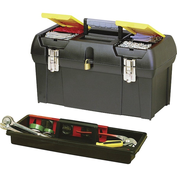 Heavy-duty Tool Box,19-1/4x10-1/4x9-3/4,Black/Yellow